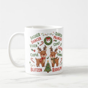 Festive Reindeer Christmas Holiday Coffee Mug