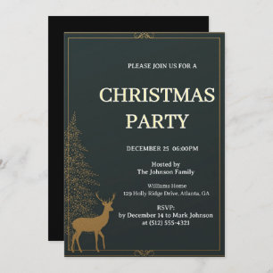 Festive Reindeer Christmas invitation