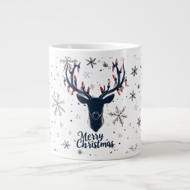 Festive Reindeer Christmas Mug (Front)