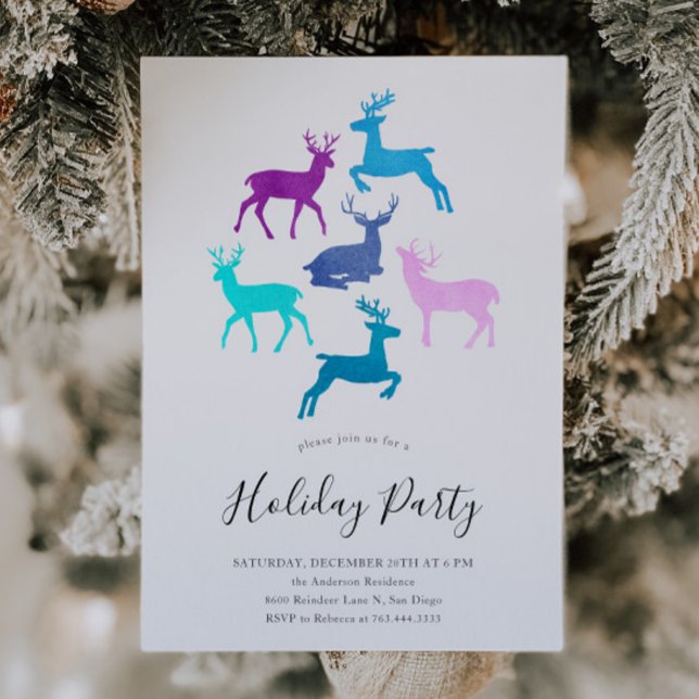 Festive Reindeer Christmas Party Invitation (Creator Uploaded)
