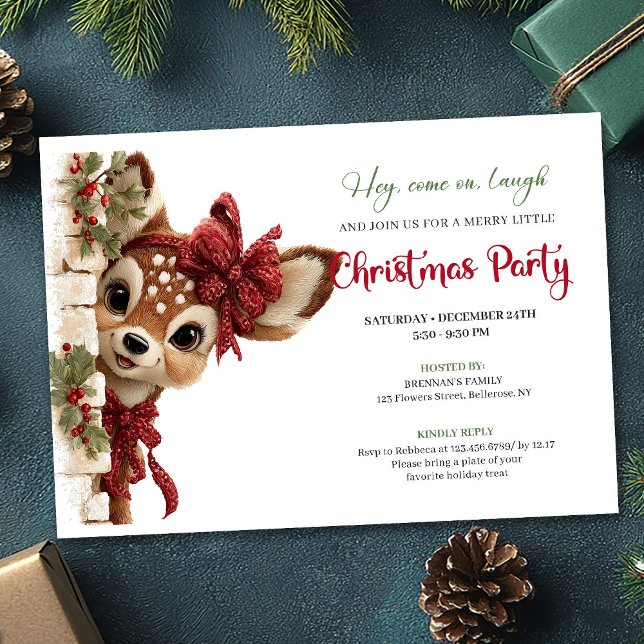 Festive Reindeer Invite editable digital download (Festive Reindeer Invite editable digital download)