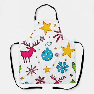 Festive Reindeer Magic Pattern Design Apron