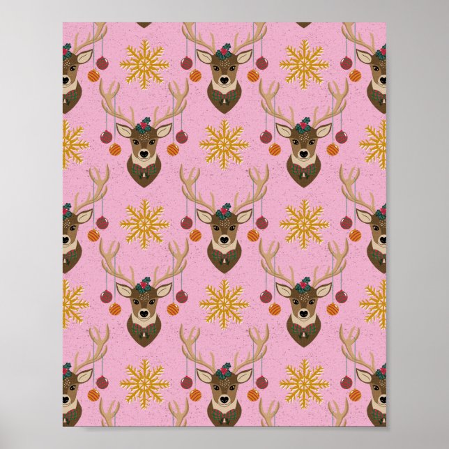 Festive Reindeer Poster (Front)