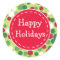 Festive Retro Christmas Dot Happy Holiday Stickers