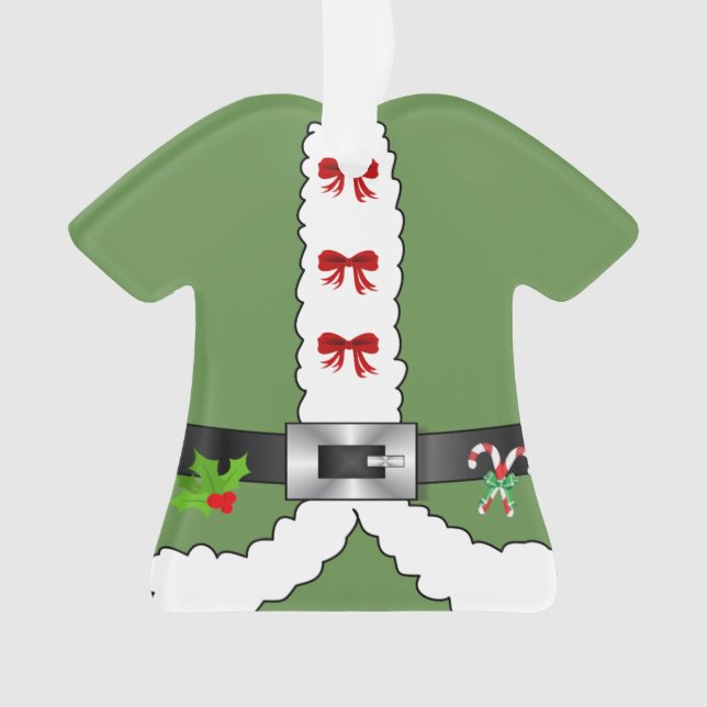 Festive Retro christmas santa claus Elf Ornament (Front)