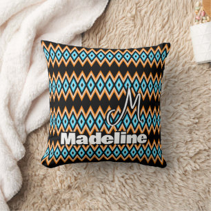 Festive Retro Tribal Peruvian Pattern Throw Pillow