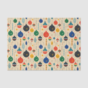 Festive Retro Vintage Christmas Ornaments Tissue Paper
