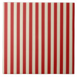 Festive Retro Vintage Vertical PopCorn Stripes Ceramic Tile<br><div class="desc">A retro style festive popcorn red and beige stripes decor in horizontal or in vertical fashion are a modern classic graphic design style that always make for a great custom gift for yourself or for someone special on your list, these are sure to make an impression on any festive occasions....</div>