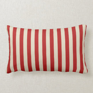 Festive Retro Vintage Vertical PopCorn Stripes Lumbar Cushion