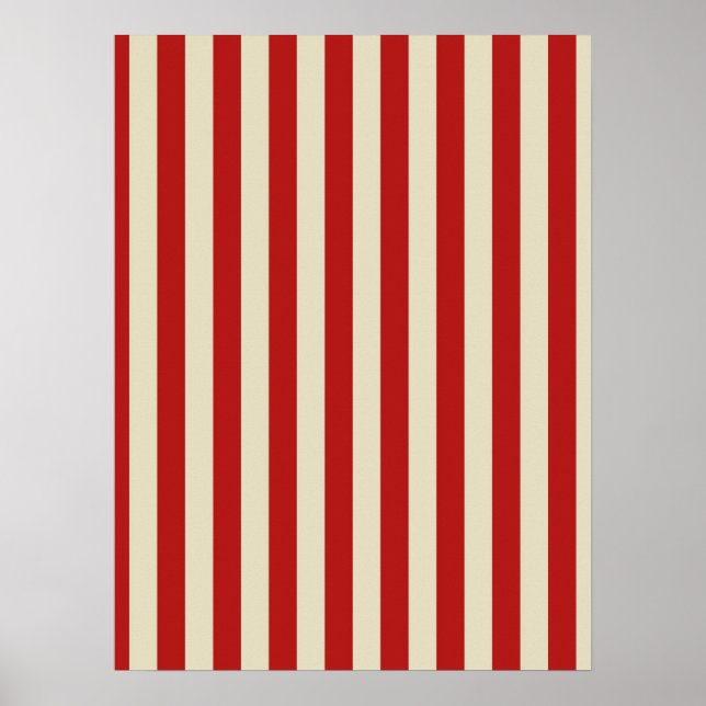 Festive Retro Vintage Vertical PopCorn Stripes Poster (Front)
