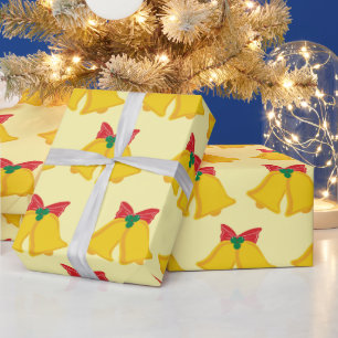 Festive Ringing Bells Christmas Presents Seamless Wrapping Paper