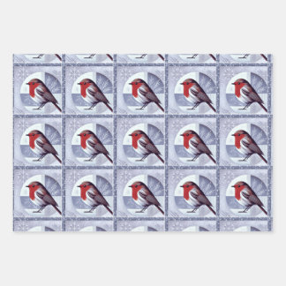 Festive Robin Christmas Design multipack Wrapping Paper Sheet