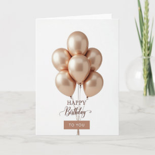 Festive Rose Gold Balloon Card