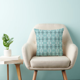 Festive Royal Botanical Robin's Egg Blue Cushion