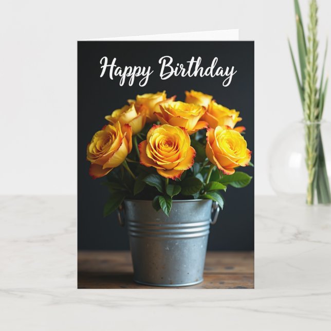 Festive Rustic Birthday Card (Front)