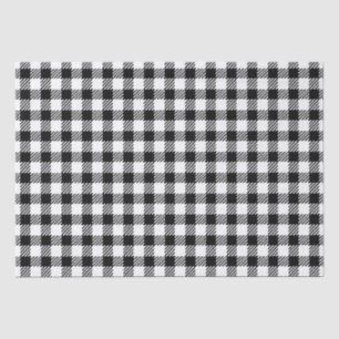Festive Rustic Black White Gingham Plaid Pattern Tissue Paper