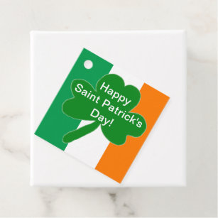 Festive Saint Patrick's Day Green White Orange Favour Tags