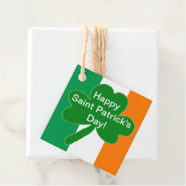 Festive Saint Patrick's Day Green White Orange Favour Tags