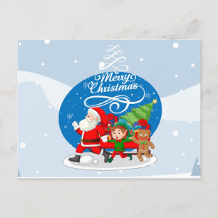 Festive Santa and Friends Christmas Card 