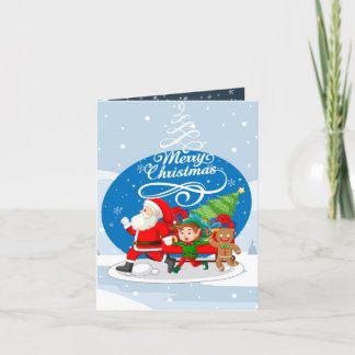 Festive Santa and Friends Christmas Card 