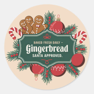 Festive Santa approved Gingerbread Classic Round Sticker