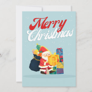 Festive Santa Christmas Card - Joyful Illustration