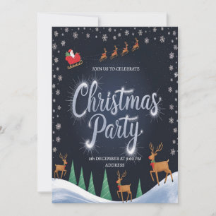 Festive Santa Christmas Party Invitation