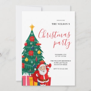 Festive Santa Christmas Party Invitation Holiday
