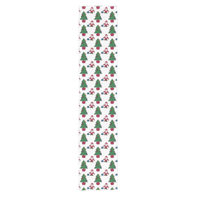 Festive Santa Christmas Table Runner | Holiday (Front)