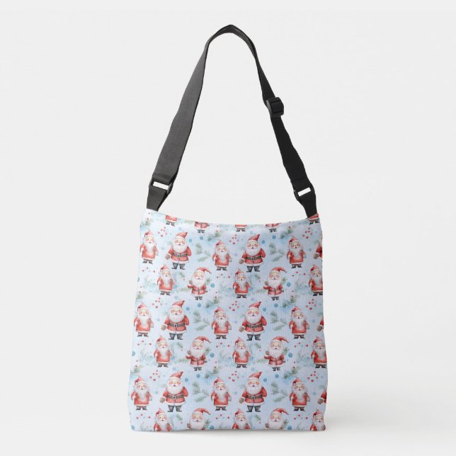 Festive Santa Claus Christmas Pattern Crossbody Bag (Front)