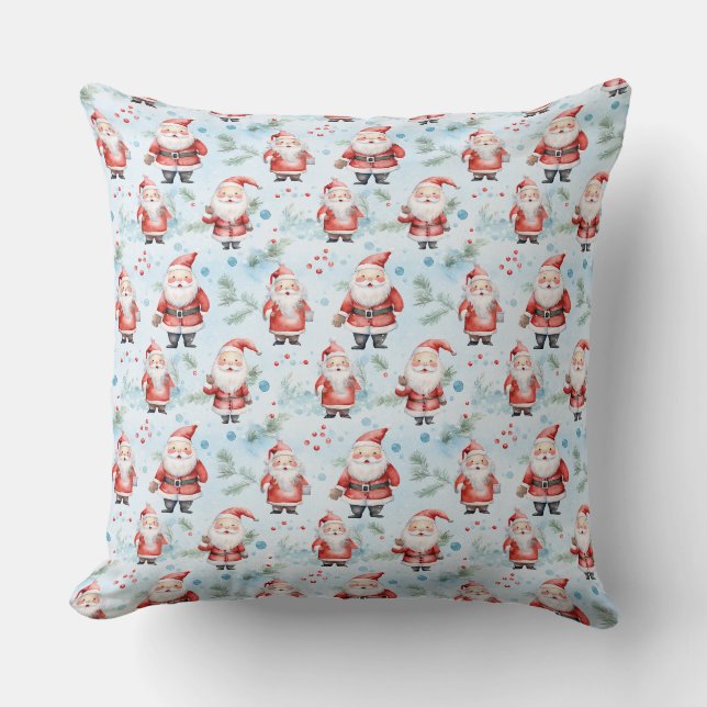 Festive Santa Claus Christmas Pattern Cushion (Front)