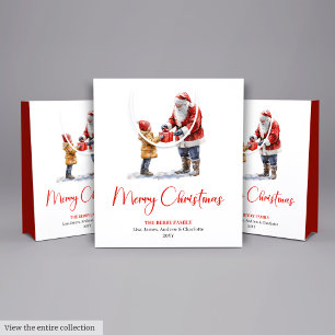 Festive Santa Claus Classic Red Green Gift Bag