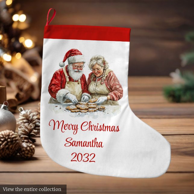 Festive Santa Claus Classic Red White Stocking (Festive Santa Claus Classic Red White Stocking)