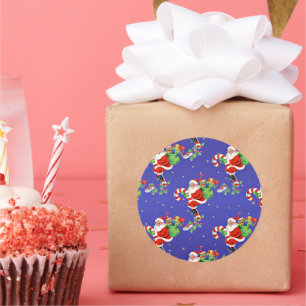 Festive Santa Claus Classic Round Sticker