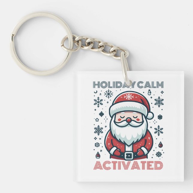 Festive Santa Claus Key Ring (Front)