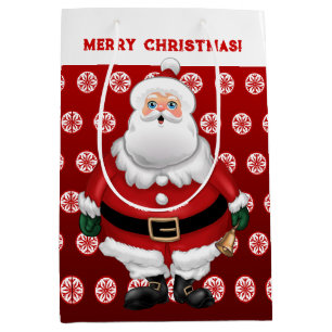 Festive Santa Claus Medium Gift Bag