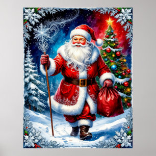 Festive Santa Claus Poster