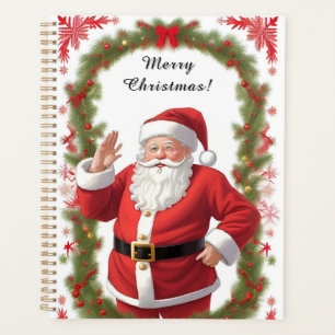 Festive Santa Claus with Christmas Tree Planner