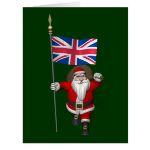Festive Santa Claus With Flag Of The UK
