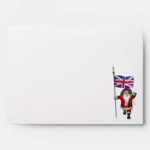 Festive Santa Claus With Flag Of The UK Envelope
