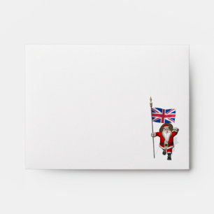 Festive Santa Claus With Flag Of The UK Envelope