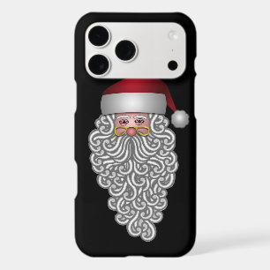 Festive Santa Claus with Long Curly Beard