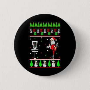 Festive Santa Disc Golf Ugly Christmas Holiday Dis 6 Cm Round Badge