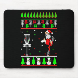 Festive Santa Disc Golf Ugly Christmas Holiday Dis Mouse Pad