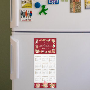 Festive Santa Gingerbread House 2024 Magnetic Card