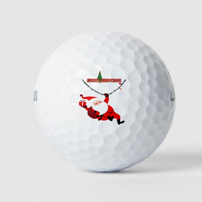 Festive Santa Golf Gift for Dad & Grandpa Golf Balls (Front)