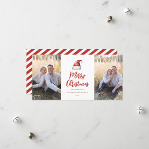 Festive Santa Hat 2 Photo Holiday Card