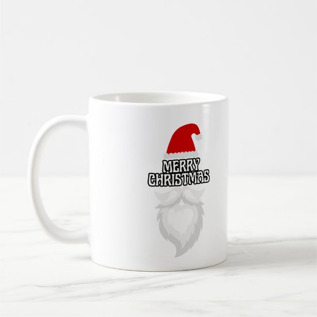 Festive Santa Hat Christmas Design Coffee Mug (Left)