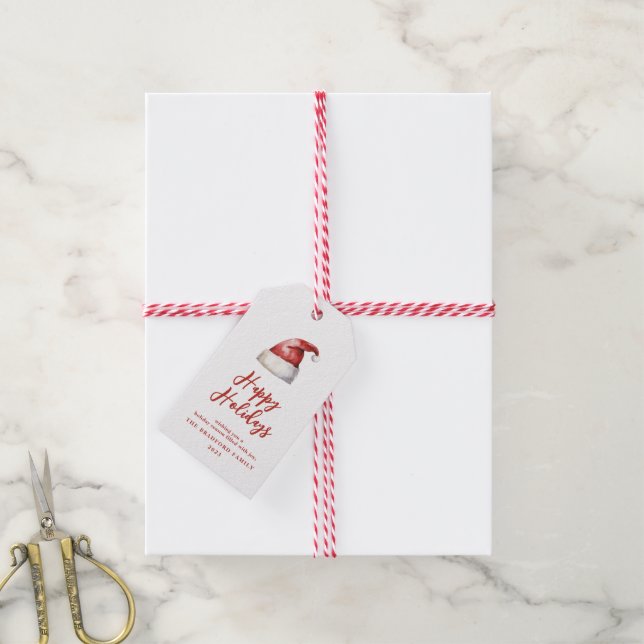Festive Santa Hat  Gift Tags (With Twine)