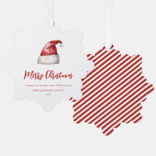 Festive Santa Hat  Tree Decoration Card